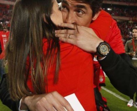 Maria Campos with her husband Bruno Lage.